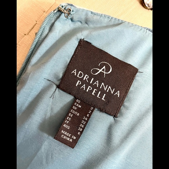 EUC 2 Adrienna Papell Blue Chic Floral Midi Classy Dress - Picture 10 of 10